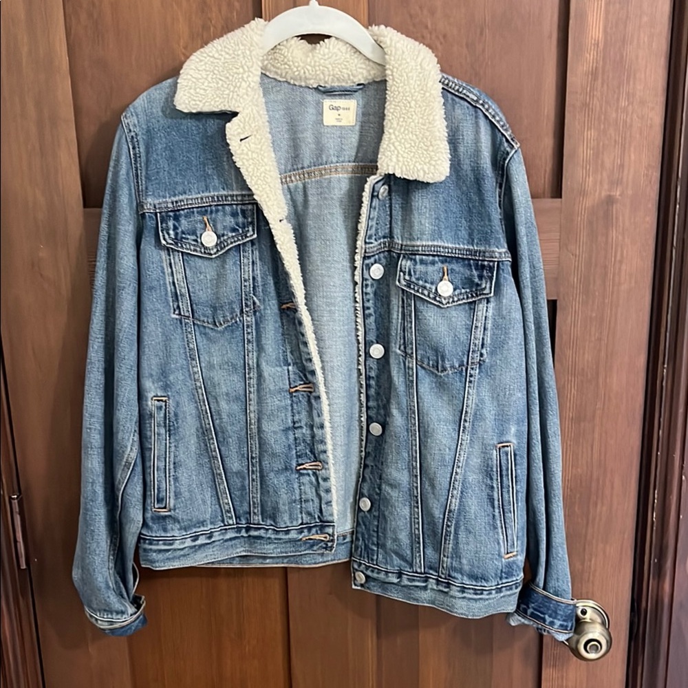 GAP Light Blue Denim Jacket with Sherpa Lining